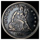 1861 Seated Liberty Quarter CLOSELY UNCIRCULATED