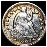 1854-O Silver Half Dime NEARLY UNCIRCULATED