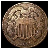 1871 Two-Cent Piece NICELY CIRCULATED