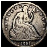 1861 Silver Half Dollar (Seated Liberty) LIGHTLY C