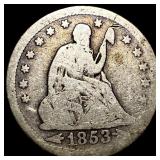 1853 Arrows Seated Liberty Quarter NICELY CIRCULAT