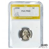1958 Jefferson Nickel PGA PR68