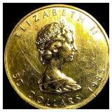 1985 Canada 1 oz Gold Maple Leaf $50 CHOICE AU