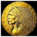 1908 Indian Head $5 Gold Half Eagle UNCIRCULATED