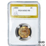1865 2C Shield PGA MS63 RB
