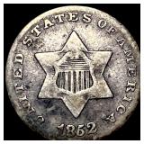 1852 Silver Three-Cent Piece NEARLY UNCIRCULATED