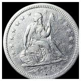 1855 Arrows Seated Liberty Quarter NEARLY UNCIRCUL