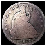 1866 Seated Liberty Half Dollar NICELY CIRCULATED