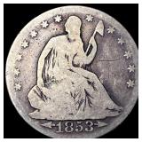 1853 Arrows Seated Liberty Half Dollar NICELY CIRC