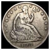 1861 Seated Liberty Half Dollar LIGHTLY CIRCULATED