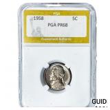 1958 Jefferson Nickel PGA PR68
