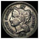 1870 Nickel Three-Cent Piece NEARLY UNCIRCULATED