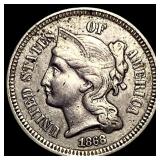 1868 Nickel Three-Cent Piece CLOSELY UNCIRCULATED