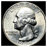 1934-D Silver Washington Quarter CHOICE AU