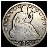 1854-O Silver Half Dollar (Seated Liberty) NICELY