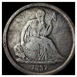 1837 Seated Liberty Dime No Stars LIGHTLY CIRCULAT