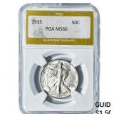1935 Walking Liberty Half Dollar PGA MS66