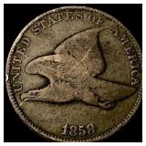 1858 Copper-Nickel Flying Eagle Cent NICELY CIRCUL