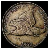 1858 Copper-Nickel Flying Eagle Cent NEARLY UNCIRC