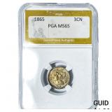 1865 Nickel Three Cent PGA MS65