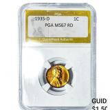 1935-D Wheat Cent PGA MS67 RD