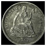1862 Silver Seated Liberty Half Dime HIGH  GRADE