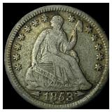 1853 Arrows Silver Seated Liberty Half Dime  UNCI
