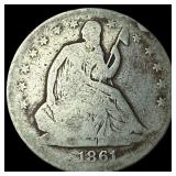 1861 Silver Half Dollar (Seated Liberty)  NEARLY