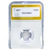 1857 Seated Liberty Half Dime PGA MS61