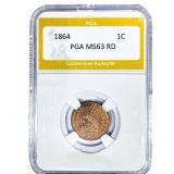 1864 Indian Head Cent PGA MS63RD