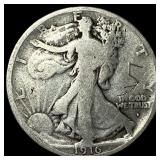 1916-D Silver Walking Liberty Half Dollar  LIGHTL