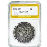 1878 8TF Morgan Silver Dollar PGA VF20