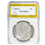 1921-S Morgan Silver Dollar PGA MS64