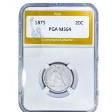 1875 Twenty Cent Piece PGA MS64