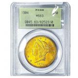 1904 $20 Gold Double Eagle PCGS MS63
