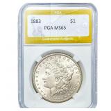 1883 Morgan Silver Dollar PGA MS65
