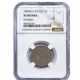 1850 Chile Silver 2 Reales NGC XF Details