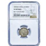1855 Chile Silver Decimo NGC VF Details