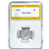 1950 Jefferson Nickel PGA PR67