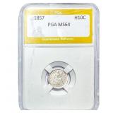 1857 Seated Liberty Half Dime PGA MS64