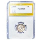 1950 Roosevelt Dime PGA PR68
