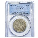 1610-HR Saxony Silver 1/4 Thaler PCGS XF45