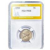 1950 Jefferson Nickel PGA PR68
