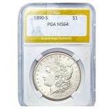 1890-S Morgan Silver Dollar PGA MS64