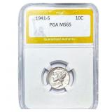 1941-S Mercury Silver Dime PGA MS65