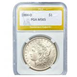 1884-O Morgan Silver Dollar PGA MS65