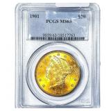 1901 $20 Gold Double Eagle PCGS MS63
