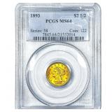 1893 $2.50 Gold Quarter Eagle PCGS MS64
