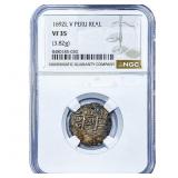 1692 Colonial Spain Silver 1 Real Cob NGC VF35