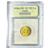 1911 $2.50 Gold Quarter Eagle USCG MS62